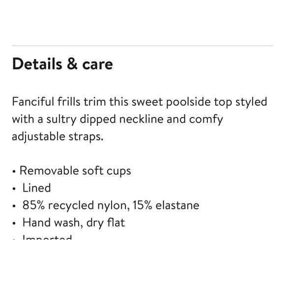 Sea Level Navy Blue Stripe Frill Ruffle Bikini Swim Swimsuit Top womens 4 XS new - Picture 13 of 14